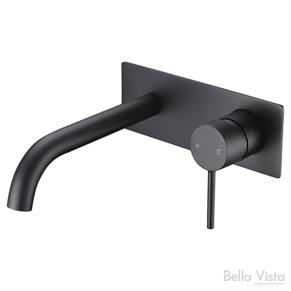 Hali Wall Mixer with Spout Black